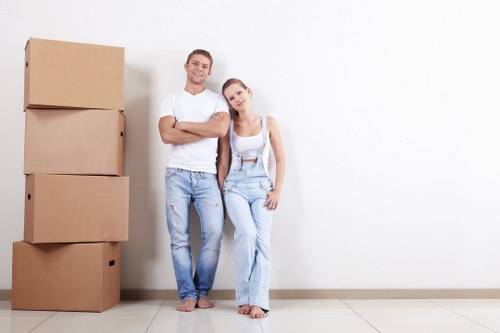 Removal team helping a Westwimbledon household prepare for moving day