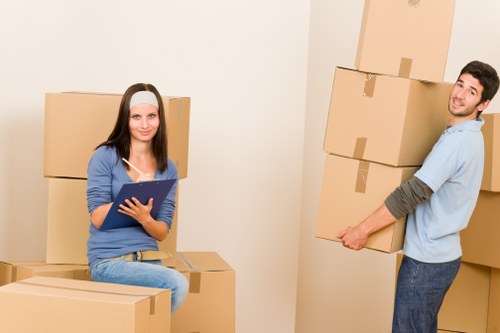 Organised unpacking boxes in a Westwimbledon property