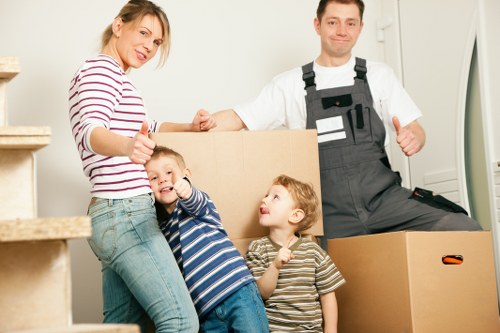 Removal team coordinating a house move in Westwimbledon